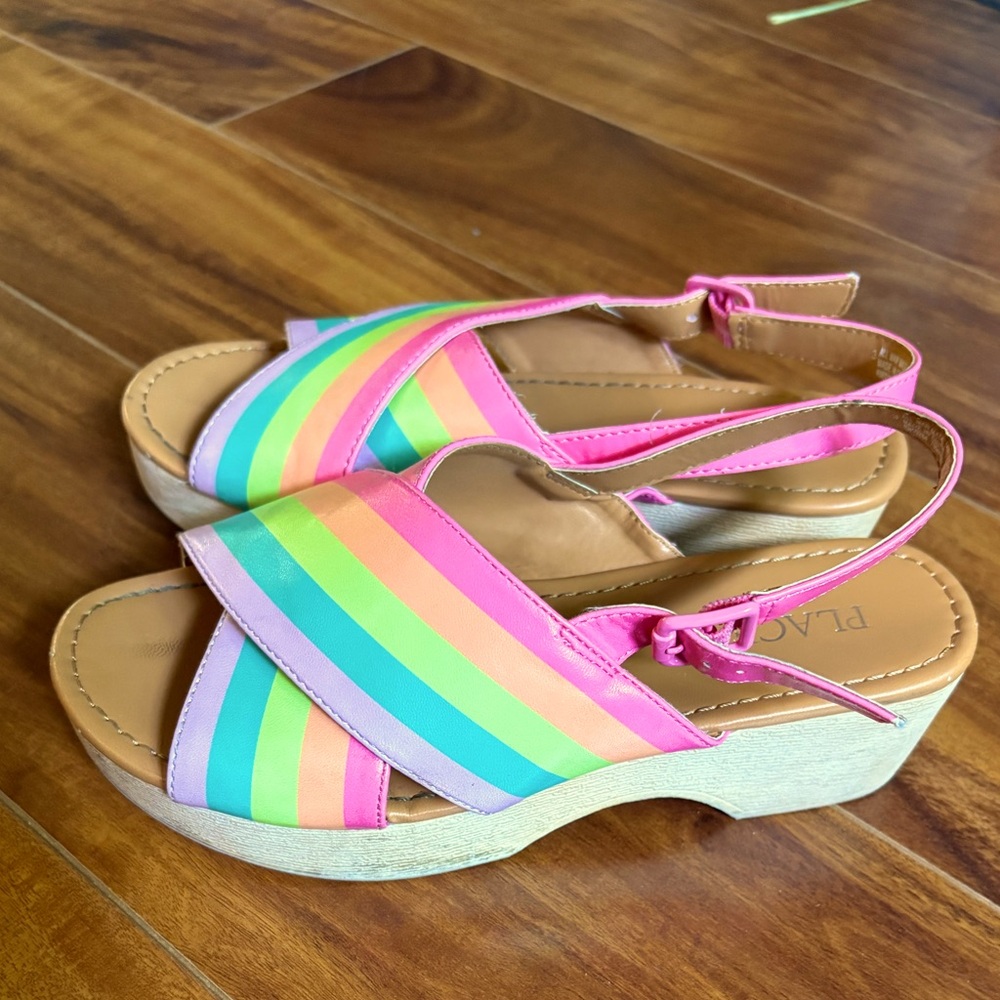 Childrens Place Rainbow girls heels like new sz3
